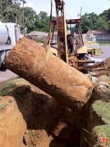 Removing storage tank